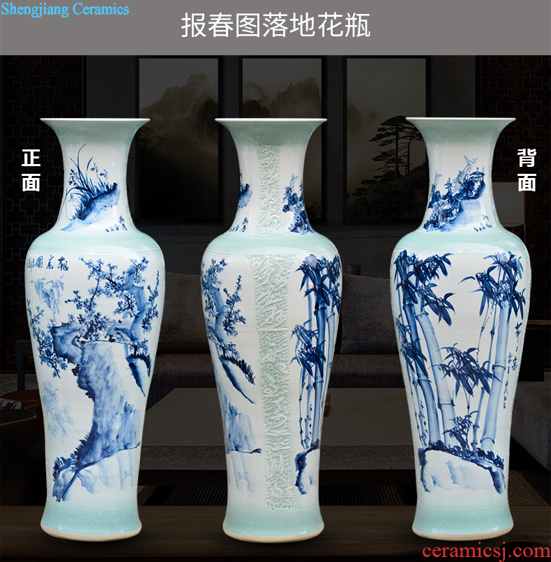 Jingdezhen ceramics ears vases, flower arranging archaize sitting room porch decoration of Chinese style household furnishing articles of blue and white porcelain