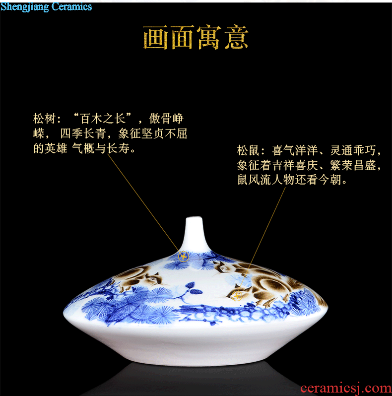 Jingdezhen ceramic handicraftsmen scroll painting and calligraphy calligraphy and painting cylinder cylinder study large sitting room adornment is placed ground vase