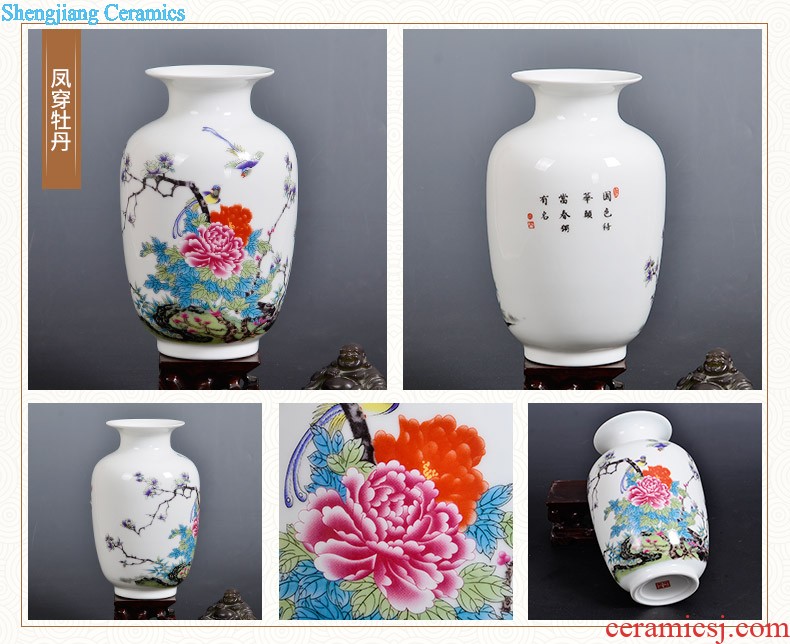 Famous jingdezhen ceramics powder enamel vase flower arranging place Chinese style household living room TV cabinet decoration process