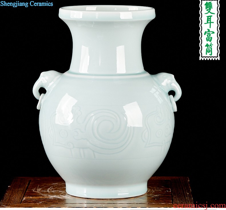 Sf34 jingdezhen ceramics Blue and white porcelain vase splendid was the French hotel decoration furnishing articles in the living room