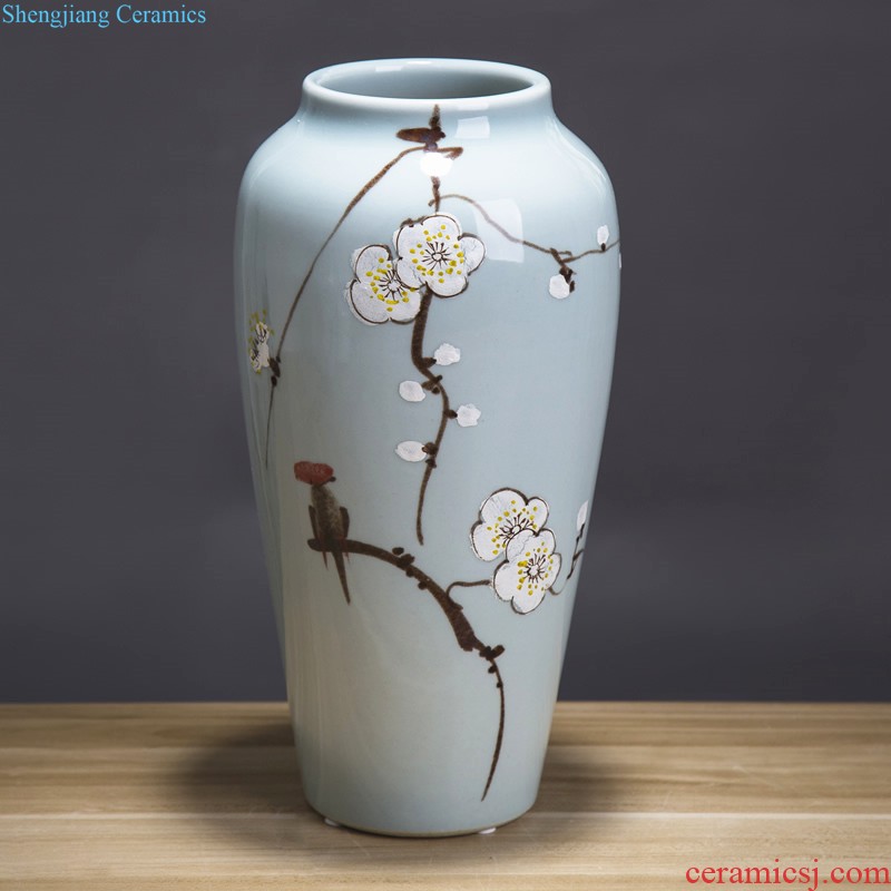 Jingdezhen ceramics The quartet lucky bamboo vase The living room table decoration flower art handicraft furnishing articles