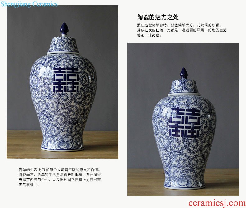 Rain tong home |/blue and white porcelain is the plum flower drum marriage room multi-functional furnishing articles furnishing articles ornaments of jingdezhen ceramics