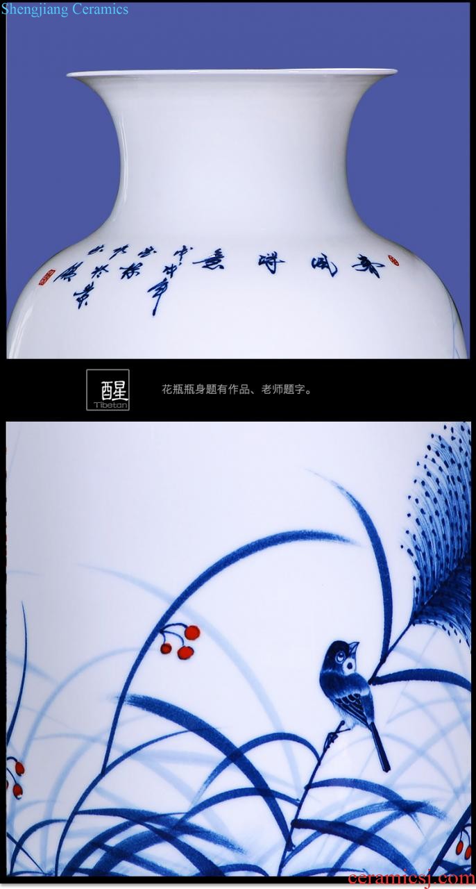 Jingdezhen ceramics hand-painted gift porcelain vase furnishing articles new Chinese style living room TV ark home flower adornment