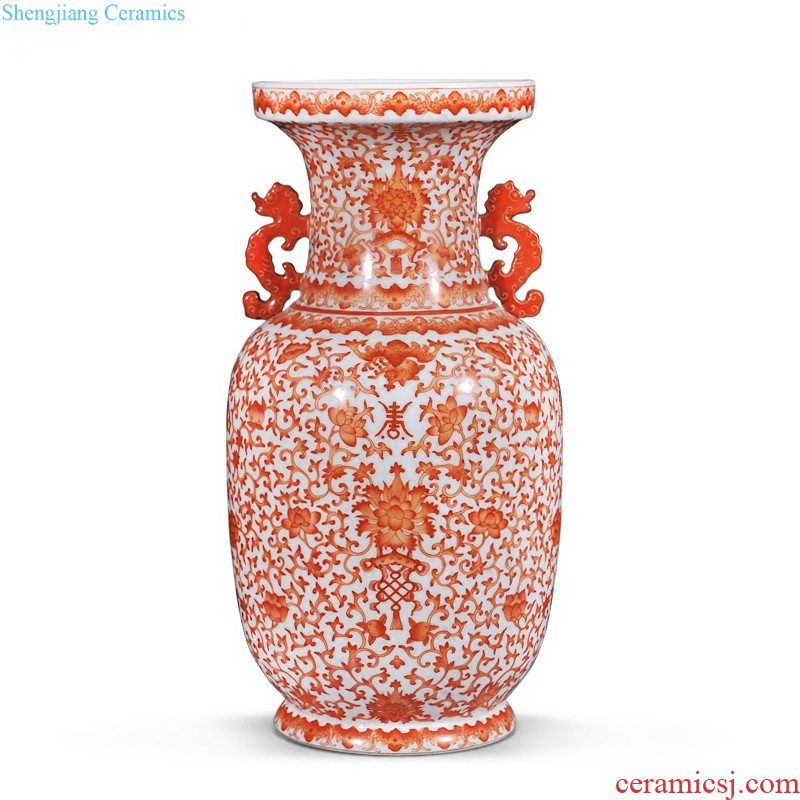 Jingdezhen imperial kiln chinaware imitation qing guangxu powder enamel bats grain design sitting room adornment style collection furnishing articles