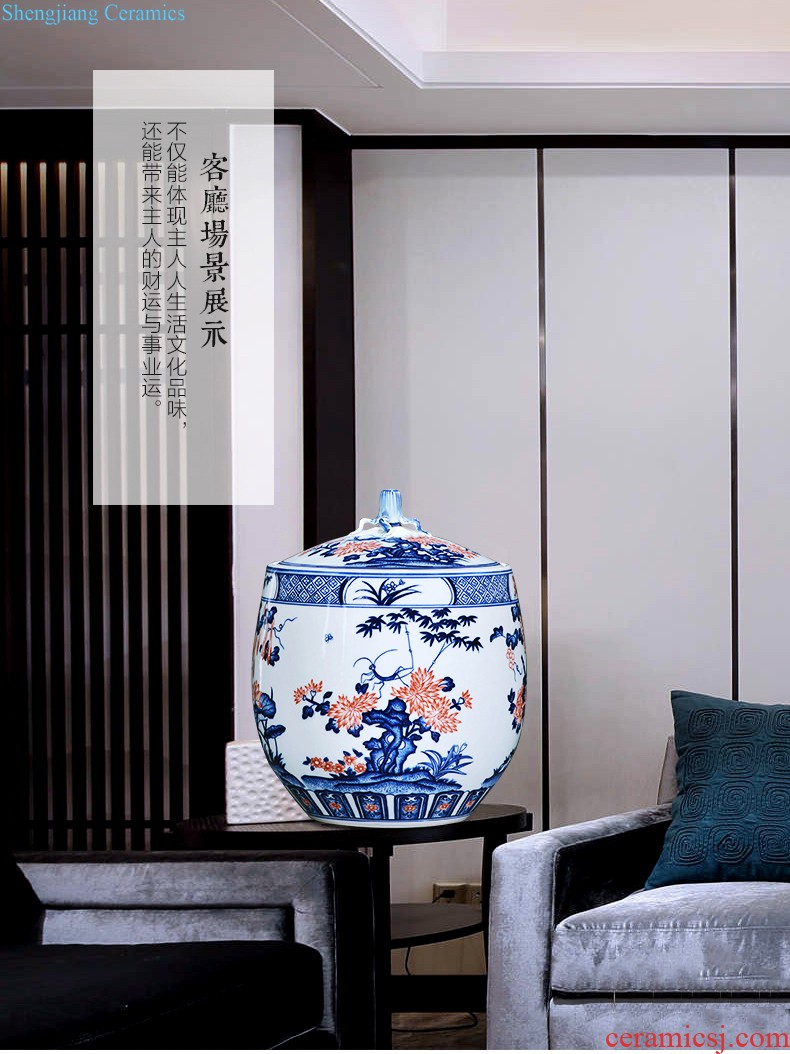 Jingdezhen ceramics general furnishing articles hand-painted storage tank of blue and white porcelain jar of home decoration porcelain jar tea pot