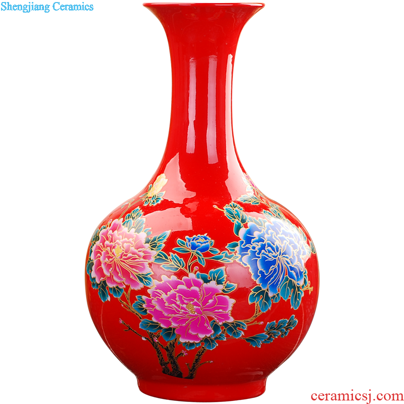 Sitting room 317 jingdezhen ceramic glaze color yellow vase classical decorative home furnishing articles Art crafts