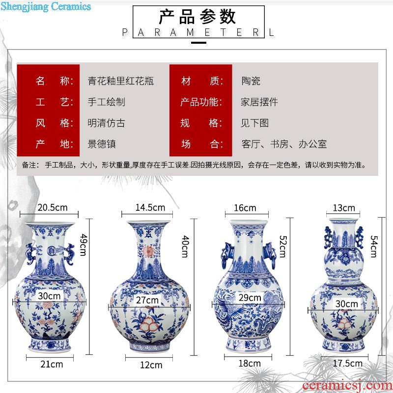 Famous master of jingdezhen ceramics hand-painted vases, flower arranging is lotus rhyme Chinese style household adornment furnishing articles