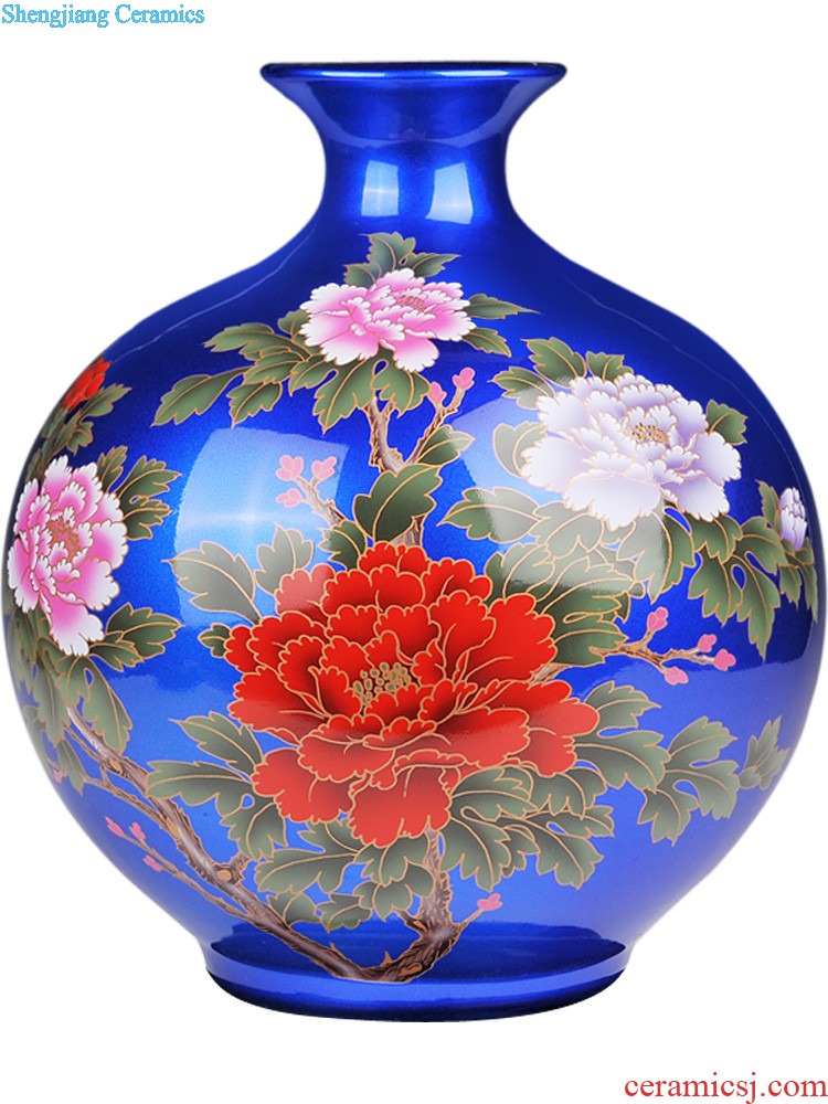 Jingdezhen ceramics vase hand-painted archaize large sitting room of Chinese style household flower arrangement of blue and white porcelain decoration furnishing articles