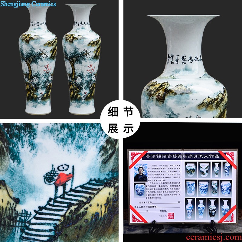 Jingdezhen ceramic antique hand-painted blue and white porcelain vases, flower arranging furnishing articles sitting room of Chinese style household Chinese wind decorations