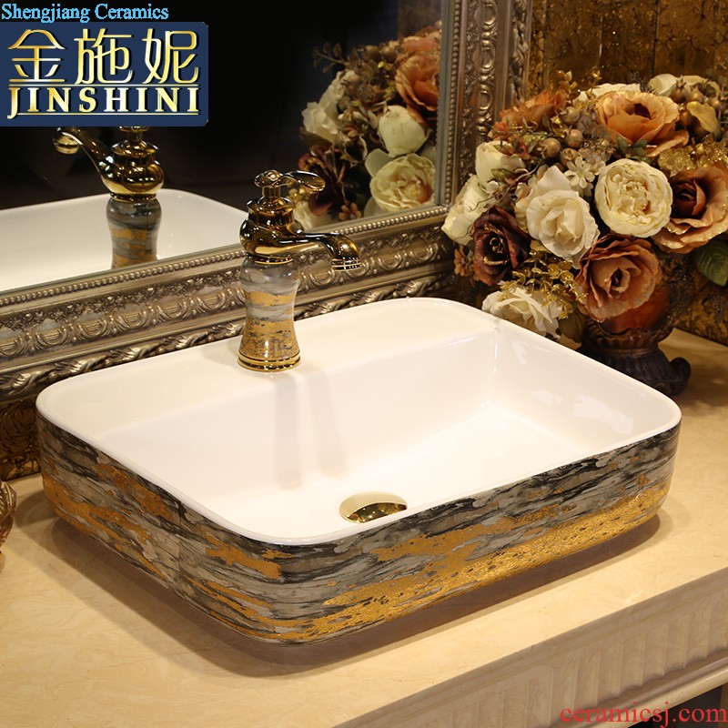 On the ceramic bowl square European art basin sink basin bathroom sinks counters are contracted household