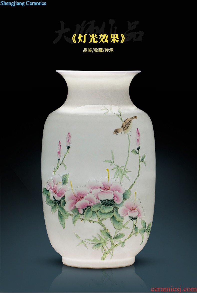 Hand draw archaize yuan blue and white porcelain of jingdezhen ceramics under the big vase plum bottle Xiao Heyue after han xin furnishing articles in the living room