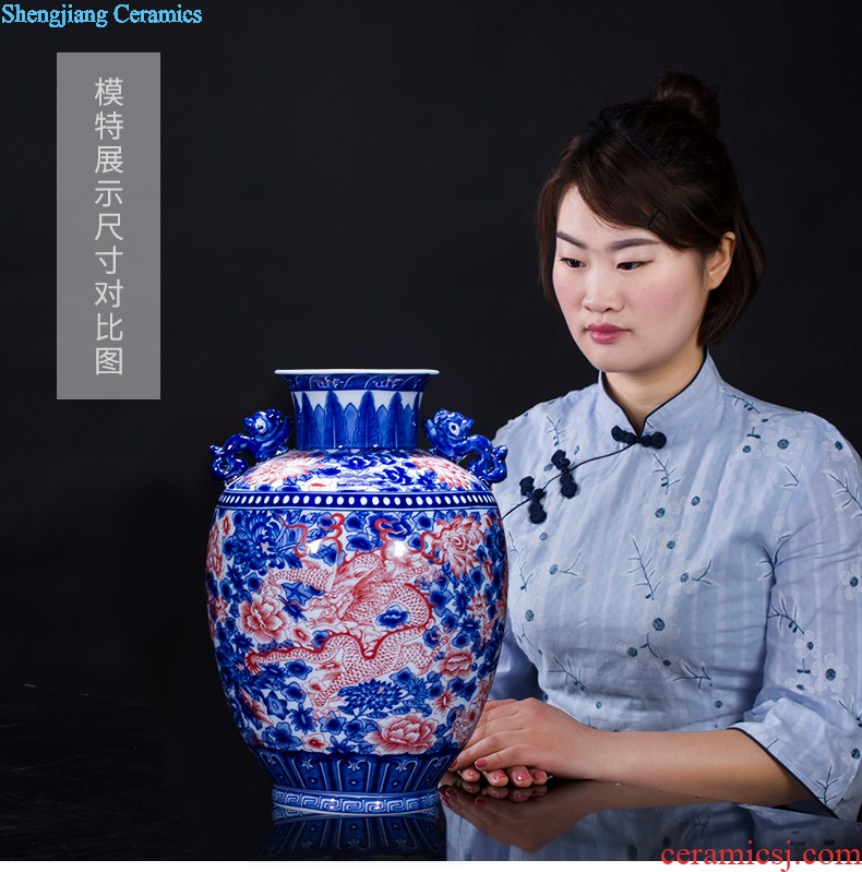 High aj45 jingdezhen ceramics vase furnishing articles in extremely good fortune sitting room ground large Chinese style household decoration