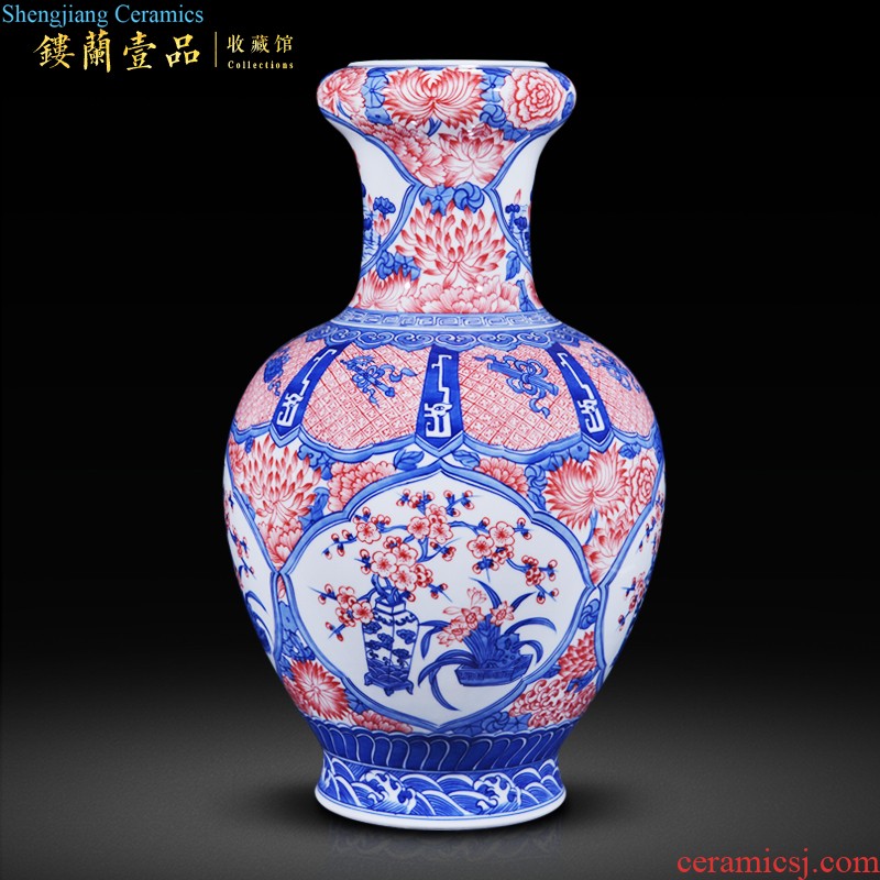 Jingdezhen ceramics hand-painted famille rose porcelain vase of large Chinese style living room bedroom TV ark adornment furnishing articles