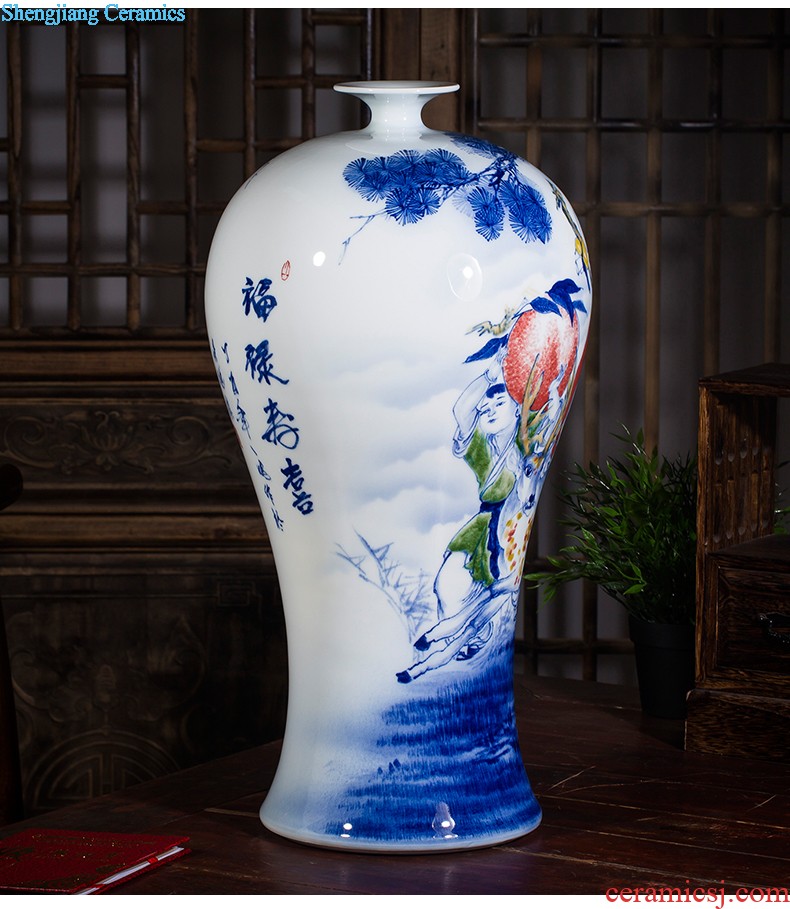 Jingdezhen ceramics Chinese antique hand-painted flower vase household porch rich ancient frame sitting room adornment is placed