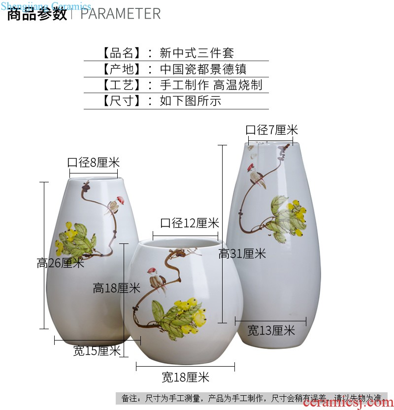 Jingdezhen ceramics vase furnishing articles sitting room creative new rich ancient frame dried flowers flower arrangement of Chinese style household ornaments