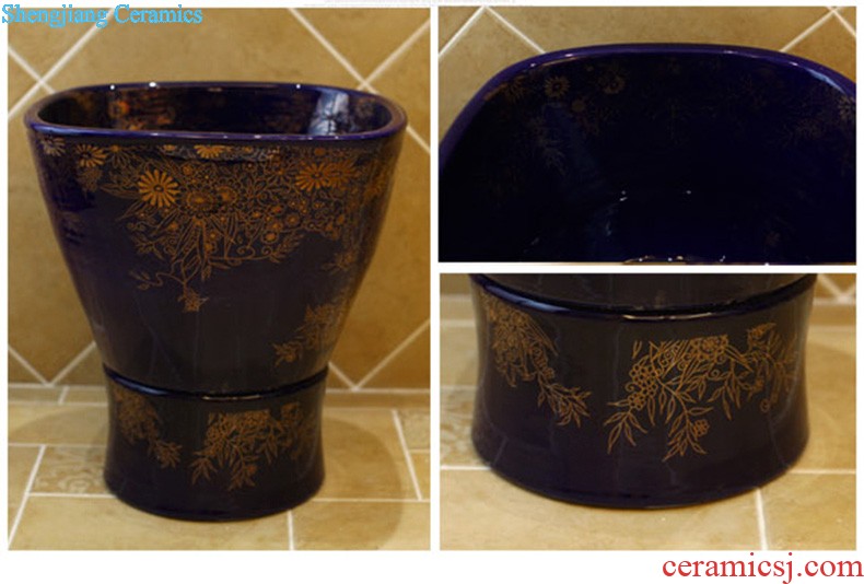 Koh larn, qi ceramic sanitary ware of toilet stage basin sink toilet lavatory basin hand-painted plum blossom