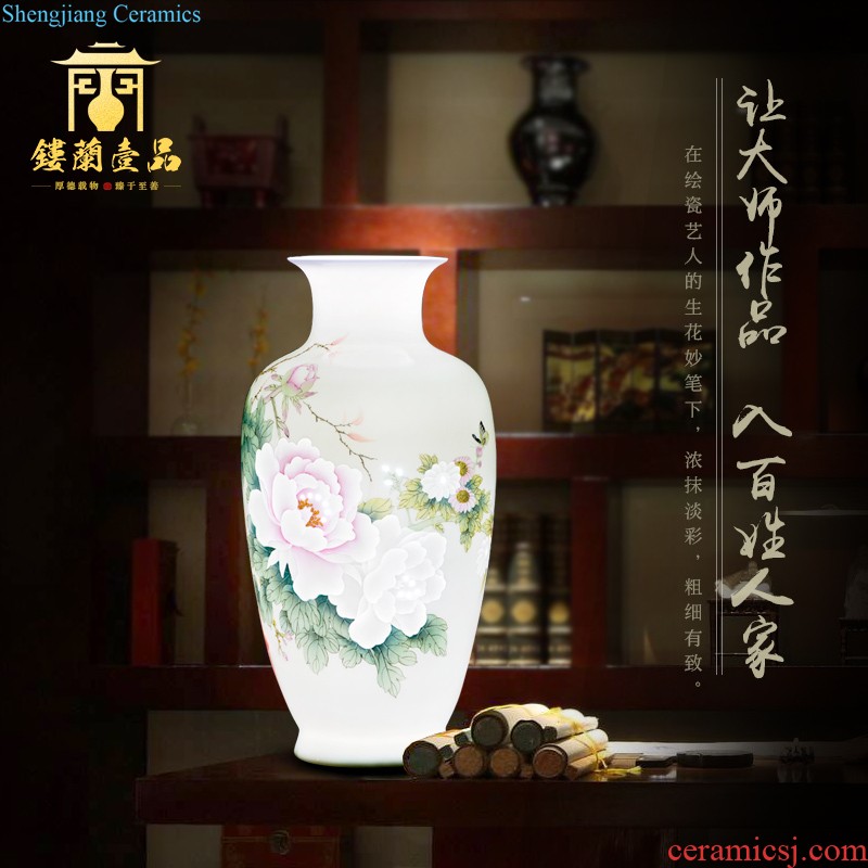 Jingdezhen ceramics and exquisite carving flower vase yanan life home sitting room decoration collection furnishing articles