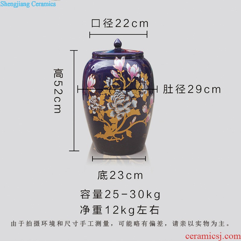 Jingdezhen chinaware paint hand-painted pu 'er tea pot with cover household seal storage tanks Chinese tea set size