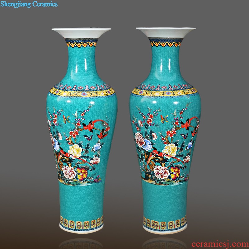 Jingdezhen ceramic furnishing articles hand-painted large ground vase quiver tube of the sitting room of Chinese style household decorations study