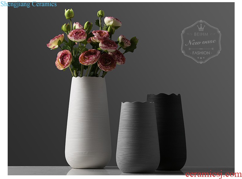 Vase furnishing articles flower arranging contracted sitting room small and pure and fresh household ceramic vase desktop Nordic flower vase decoration