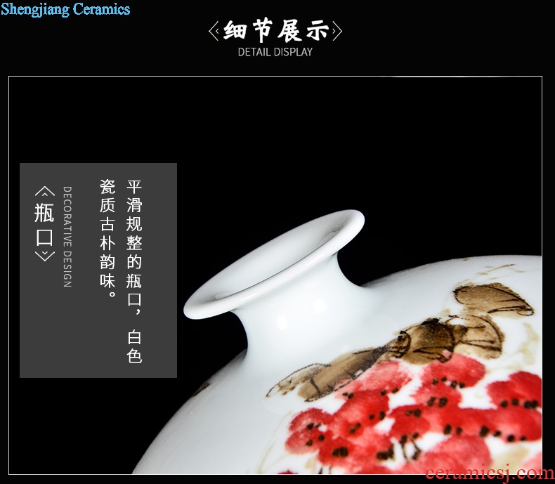 General d139 jingdezhen ceramic flat peach will pot vase storage barrel caddy sitting room adornment is placed