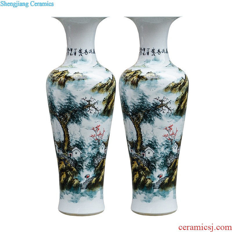 Jingdezhen ceramic antique hand-painted blue and white porcelain vases, flower arranging furnishing articles sitting room of Chinese style household Chinese wind decorations