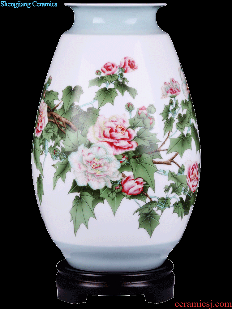 Jingdezhen ceramics vases, flower arranging hand-painted eggshell porcelain Chinese style household act the role ofing is tasted the sitting room TV ark furnishing articles