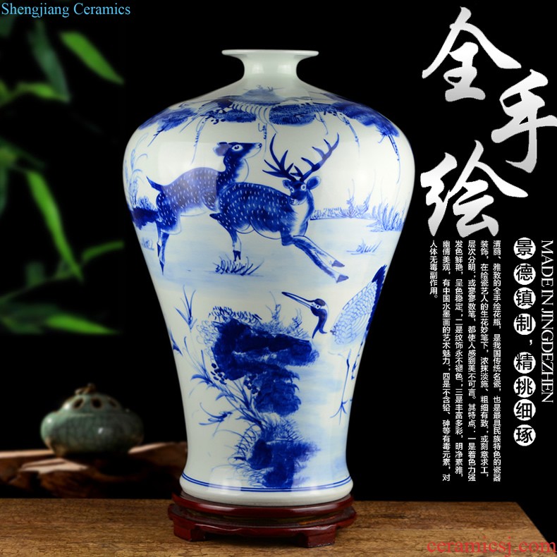 Jingdezhen ceramic general white pot vase furnishing articles large Chinese style living room dry flower flower arranging rich ancient frame ornaments