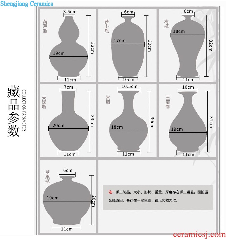 Jingdezhen ceramics vase famous master hand draw every year more than Chinese blue and white porcelain is a sitting room adornment is placed