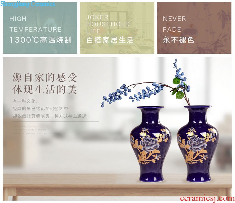 Jingdezhen ceramics designer galloping brush pot furnishing articles retro creative home sitting room adornment desktop decoration