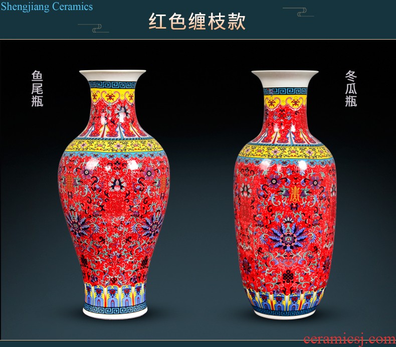 Jingdezhen ceramics vases, flower arranging small place Chinese arts and crafts home sitting room TV ark adornment ornament