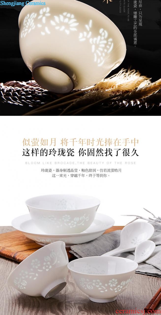 Chinese style bone porcelain household food dish Creative fish dish ceramic tableware in-glazed suit JiFanJin dishes