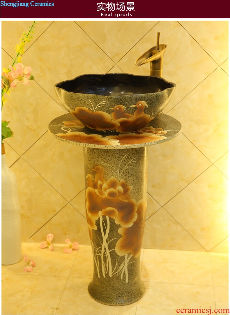 Koh larn, qi of jingdezhen ceramic art basin mop mop pool glaze ChiFangYuan mop pool fire lotus 35 cm diameter