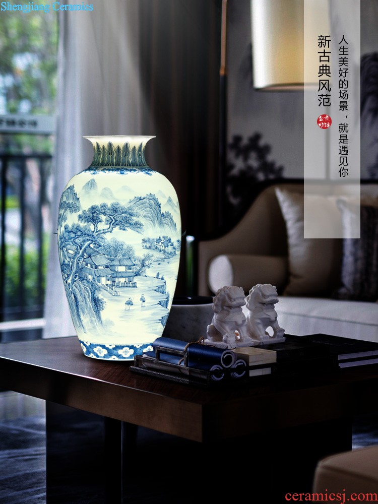 Jingdezhen porcelain enamel color 1 meter of large vase Modern living room decoration to the hotel celebration gift