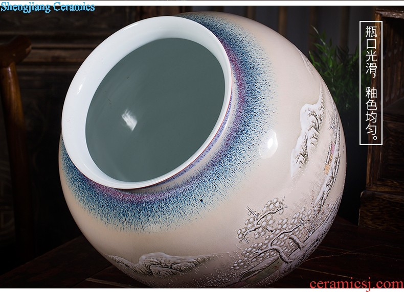 Jingdezhen ceramics vase master Chinese antique hand-painted home sitting room adornment of blue and white porcelain flower arranging furnishing articles