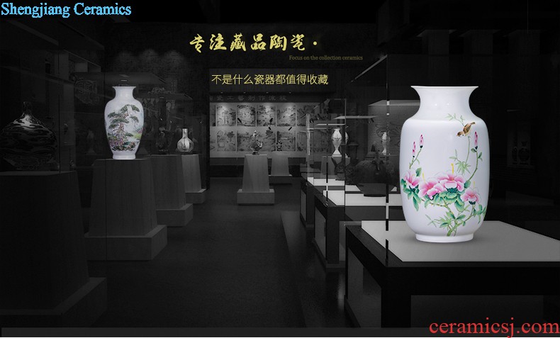 Hand draw archaize yuan blue and white porcelain of jingdezhen ceramics under the big vase plum bottle Xiao Heyue after han xin furnishing articles in the living room