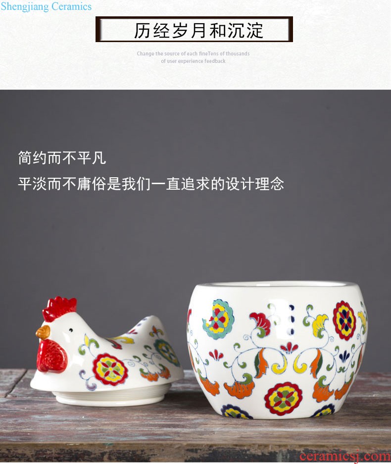 Jingdezhen manual Chinese rural study classical bedroom home dress and sit stool hand-painted ceramic drum stool flowers