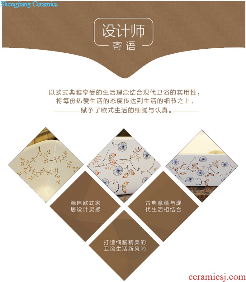 Koh larn, qi stage basin ceramic household art rectangle lavatory basin on the Chinese style restoring ancient ways the sink