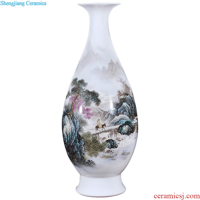 Jingdezhen ceramics Dong-ming li pastel vases, flower receptacle Khe sanh leisure Home sitting room handicraft furnishing articles