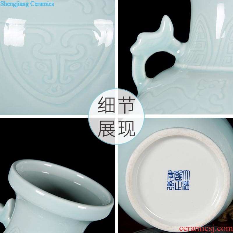 Sf34 jingdezhen ceramics Blue and white porcelain vase splendid was the French hotel decoration furnishing articles in the living room