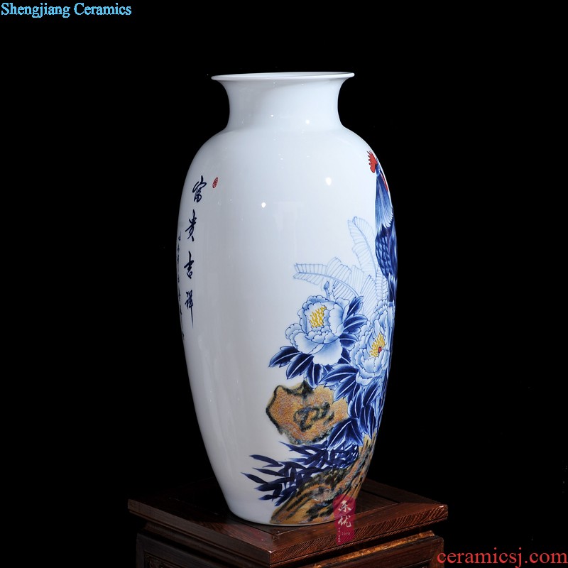 Jingdezhen ceramic set is lrene hand-painted sabingga sukdun dergici jimbi vases, flower fashionable sitting room of Chinese style household furnishing articles