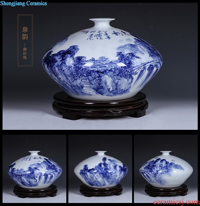 Jingdezhen ceramics Shadow blue variable color glaze vase flowers Fashion contracted home sitting room adornment is placed