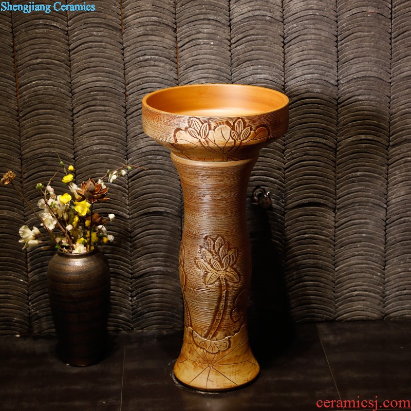 Pillar basin sink vertical integrated basin balcony ceramic basin of pillar type lavatory floor toilet column