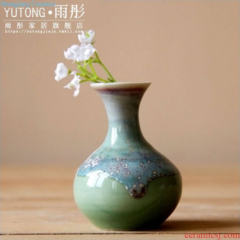 Jingdezhen porcelain pot hand-painted scenery zen model metal accessories decorative crafts vase furnishing articles sitting room