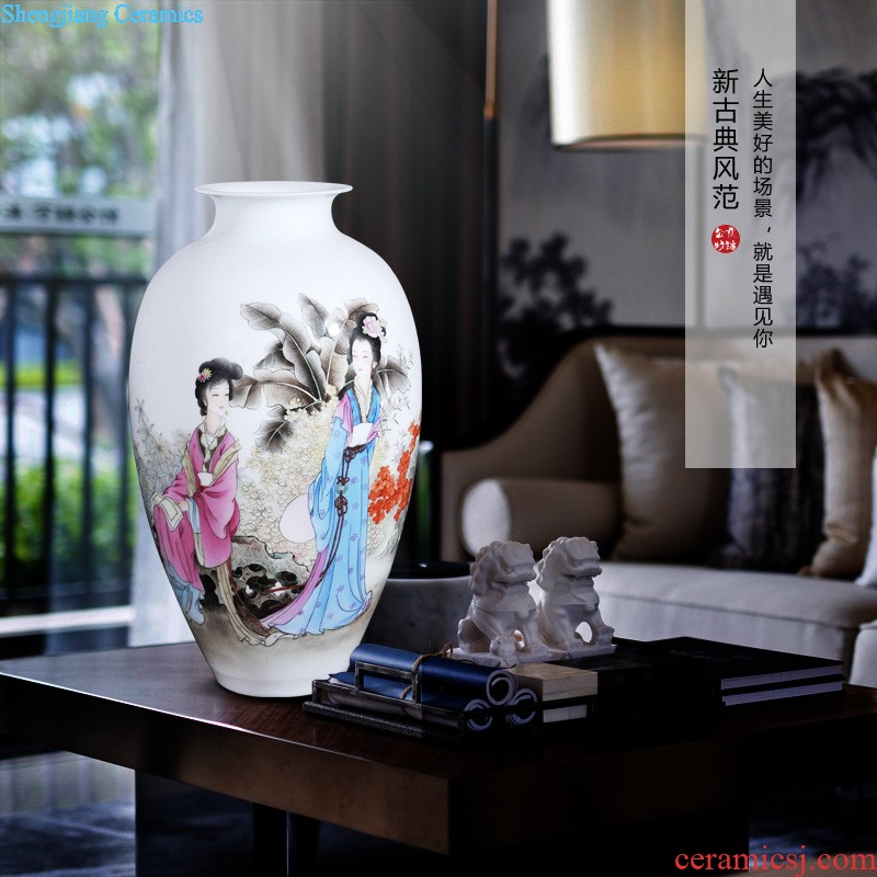 Jingdezhen ceramics flower decorations Teacher meant fairy song creation New Chinese style household porch place