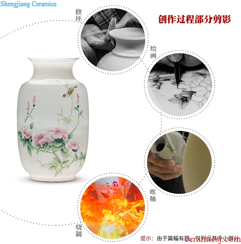 Hand draw archaize yuan blue and white porcelain of jingdezhen ceramics under the big vase plum bottle Xiao Heyue after han xin furnishing articles in the living room