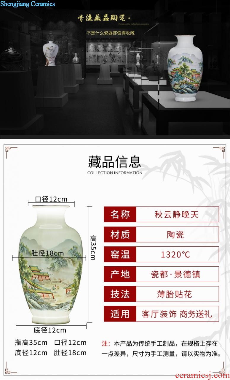 Aj191 jingdezhen ceramics Luminous floret bottle gourd bottle of contemporary and contracted crane dance handicraft furnishing articles in the living room