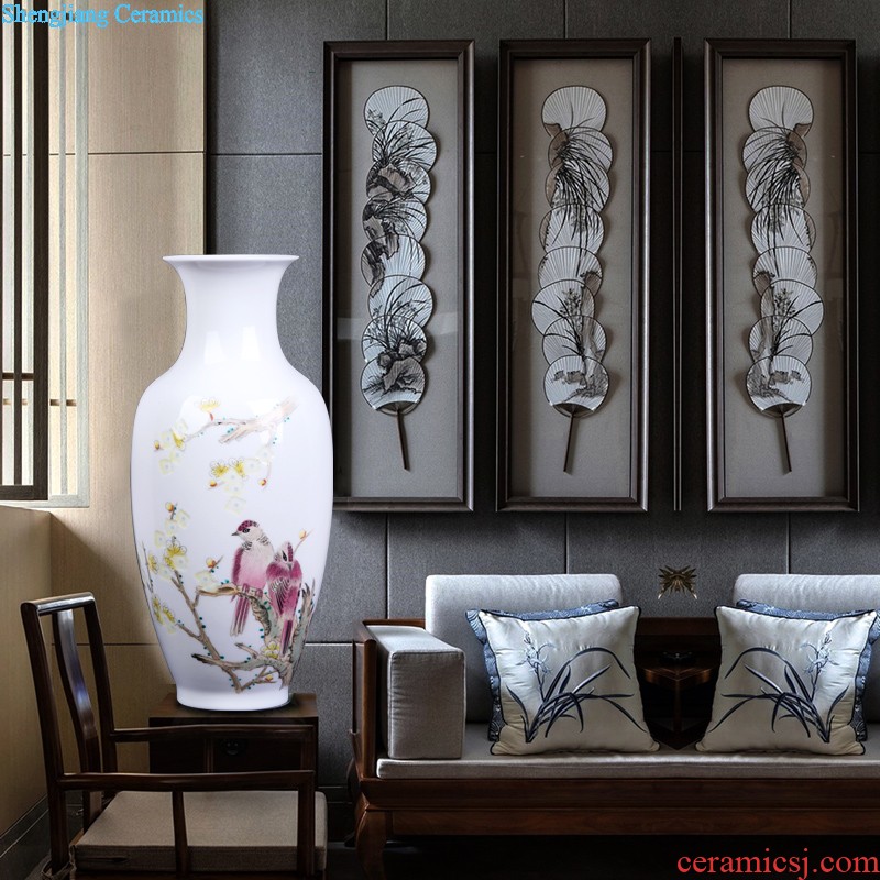 Jingdezhen ceramics modern fashion color glaze three Yang kaitai, vases, flower receptacle sitting room office decoration furnishing articles