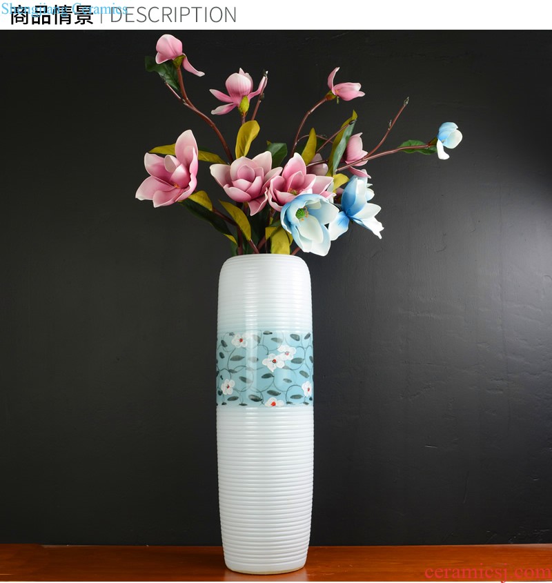 Jingdezhen ceramics Archaize dragon grain ears of blue and white porcelain vase The sitting room is ancient frame f tube furnishing articles ornaments