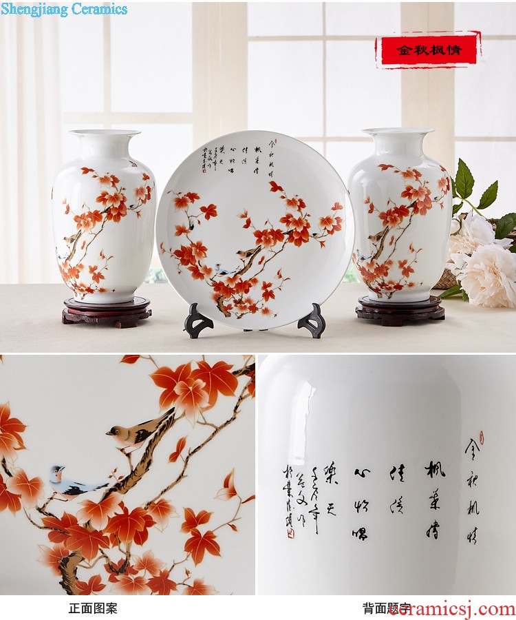 Jingdezhen ceramics famous hand-painted design hotel TV sitting room ark of large vases, furnishing articles large red